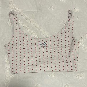 BRANDY MELVILLE (JOHN GALT) RED HEART BRALETTE CROP TOP